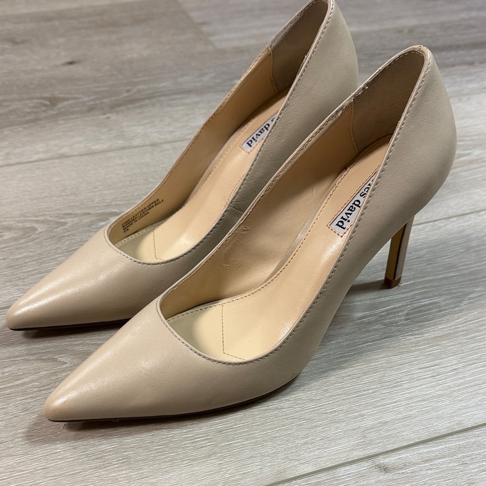 Charles David Beige Pointed Toe Stilettos